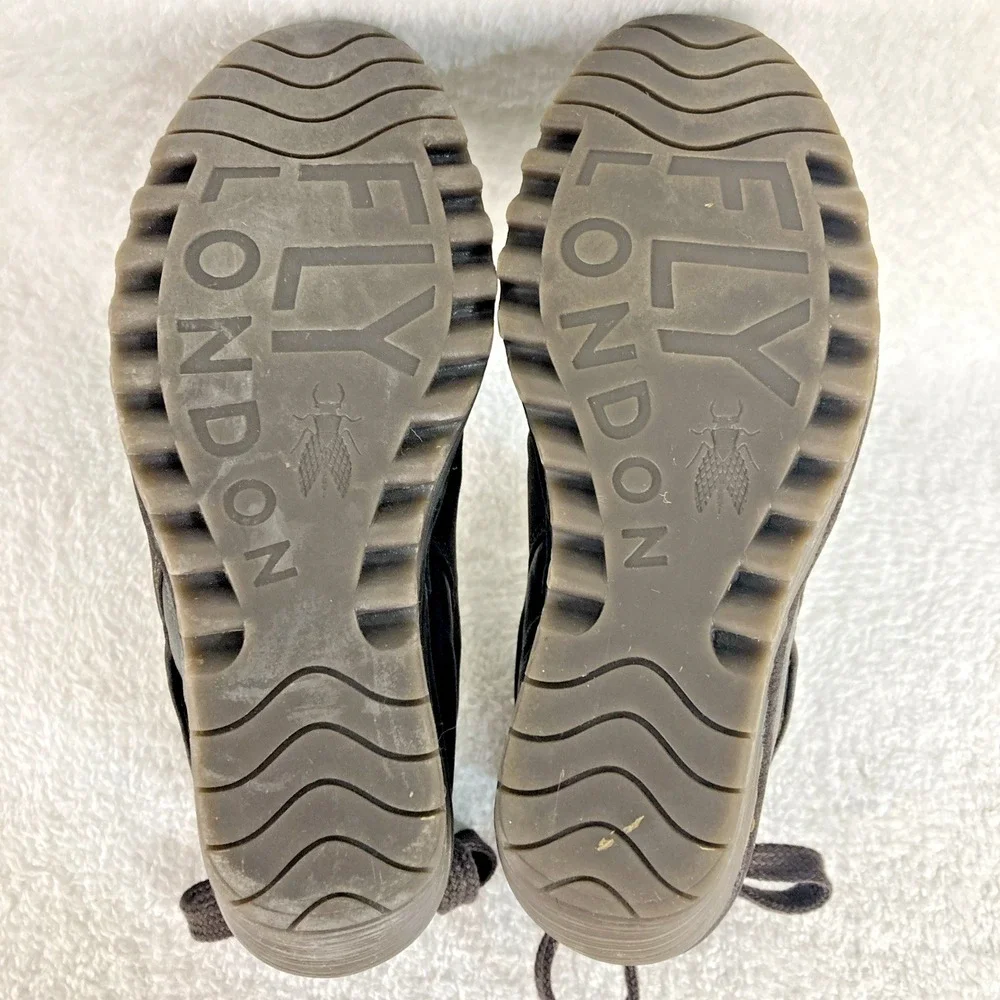 Fly London Yama Women's Suede Wedge Ankle Boots EU 37 US‎ 6.5-7  Gray Boho